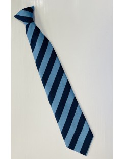 Sky Blue and Navy Striped Clip On Tie 