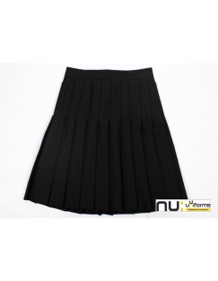 Black Stitch-Down Pleated Skirt 